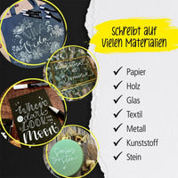 ONLINE White Lettering Set mit Acryl Marker, Fineliner und Brushpen, 5 Stifte - Ansicht 4
