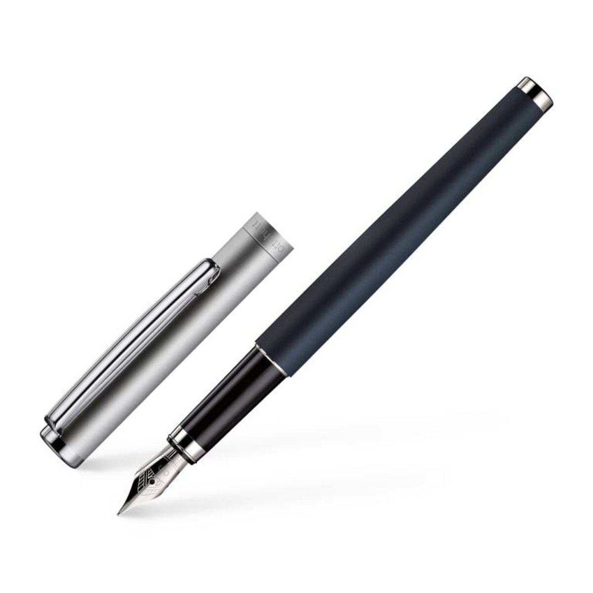 ottohutt design01 Füllfederhalter Matt Blau Ruthenium 13,5 cm