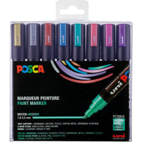 Faber Castell Posca Marker UNI POSCA PC-5M 8er Set Metallic - Produktansicht bei Farbe und mehr