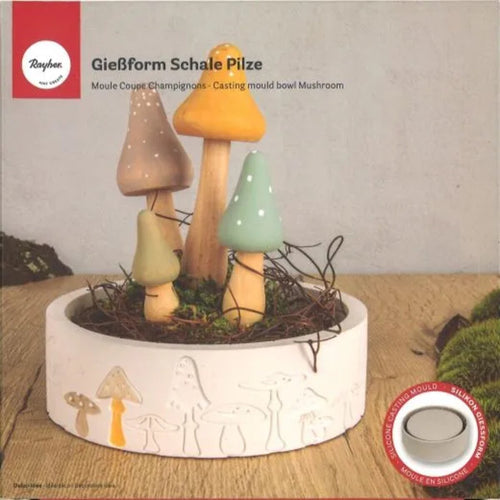 Rayher Silikon Gießform Schale Pilze