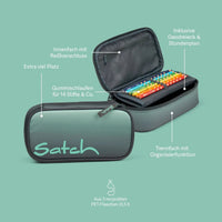 Satch Schlamperbox Ocean Mint blau türkis 22 x 6 x 10 cm – Schlamperbox / Schlampermäppchen bei Colour & More (Innenaufteilung)