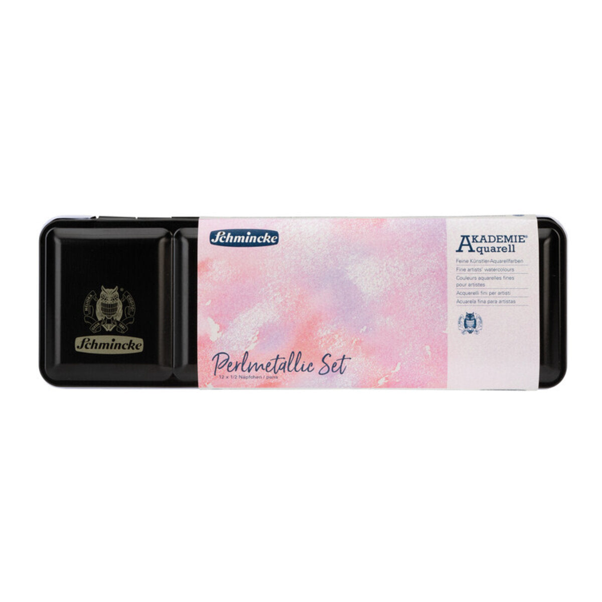 Schmincke Akademie Aquarellfarben Perlmetallic Metallkasten 12x1/2