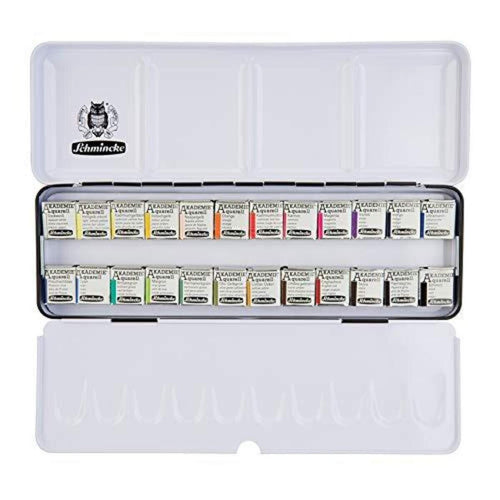 Schmincke Aquarellfarben Akademie 24x 1/2 Näpfchen
