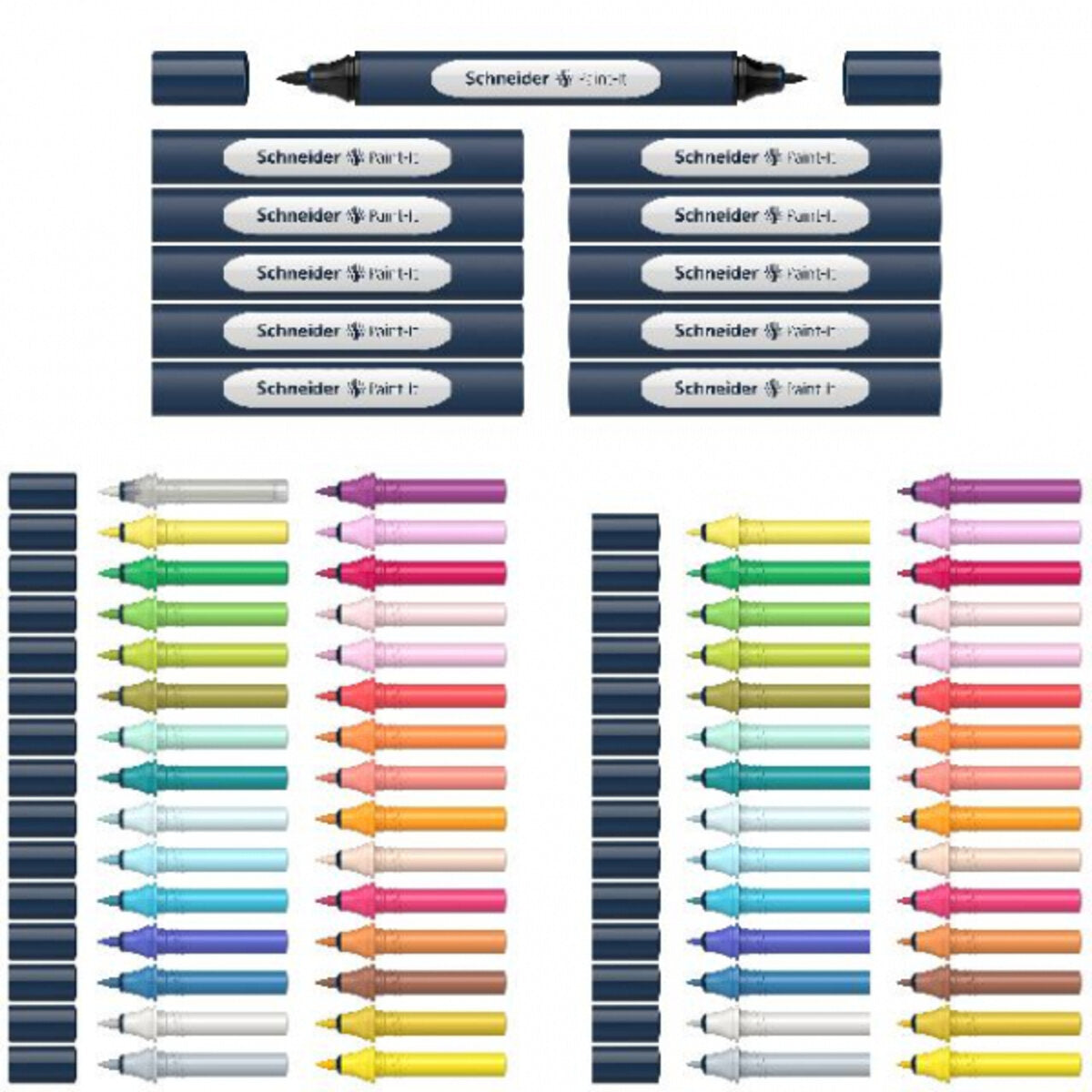 Schneider Twinmarker Paint-It brush+round Set, 72 Teile sortiert