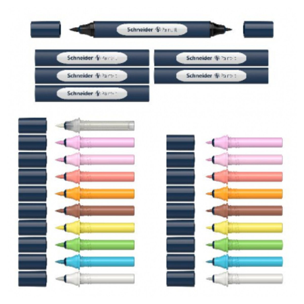 Schneider Twinmarker Paint-It brush+round Set, 27 Teile