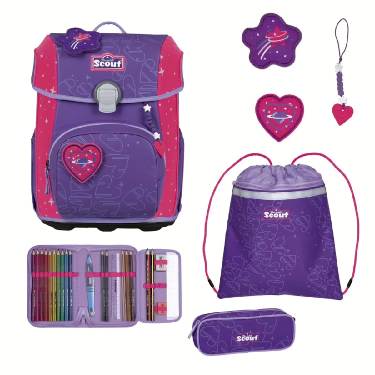 Scout Neo Schulranzen-Set 4tlg. Superflash Extreme Heartbeat