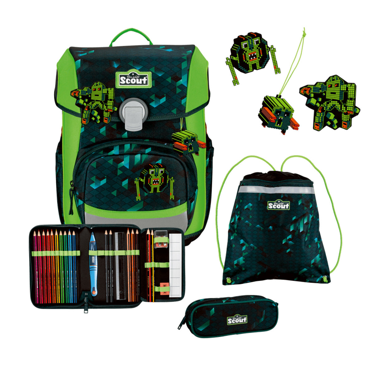 Scout Schulranzen-Set 4-teilig Neo DIN Cubes 21,5 Liter