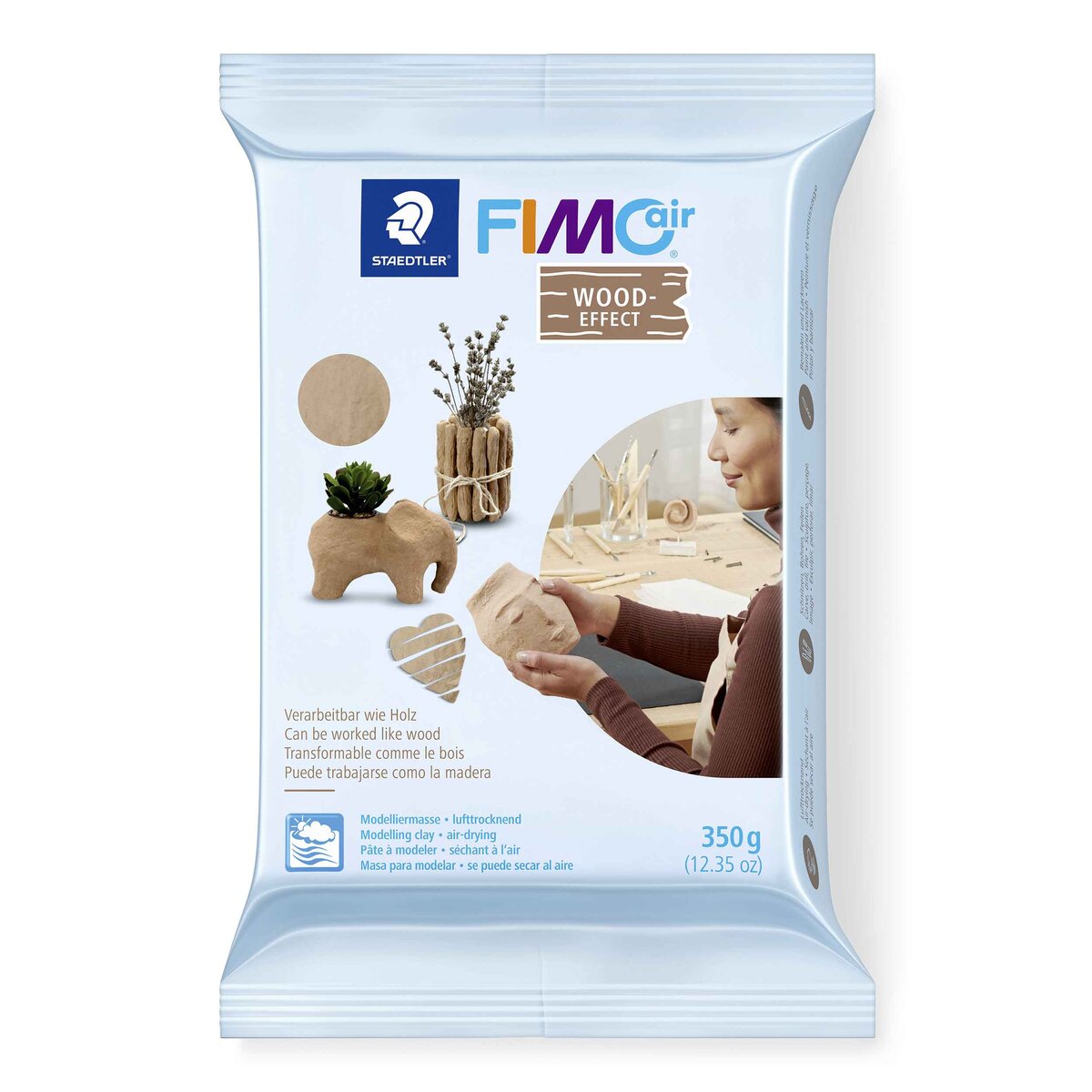 STAEDTLER® FIMO®air Holzoptik 8150 Lufttrocknende Modelliermasse, Holzoptik, 350 g