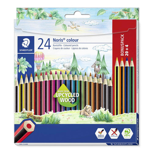 STAEDTLER® Noris® colour 185 Buntstift, Kartonetui mit 24 Buntstiften in sortierten Farben