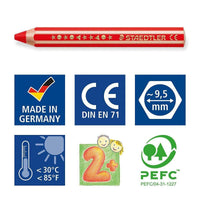 STAEDTLER® Noris® junior 140 Kindermalstift 3 in 1, Eimer mit 36 Malstiften in 18 sortierten Farben und 3 Spitzern - Ansicht 3