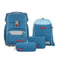 BASIS Schulranzen-Set „Blue Hearts“, 4-teilig
